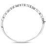 1 Baguette Diamond Bangle Bracelet In Sterling Silver. Very Unusual Beautiful Baguette Diamond Bangle! Image-3