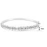 1 Baguette Diamond Bangle Bracelet In Sterling Silver. Very Unusual Beautiful Baguette Diamond Bangle! Image-5