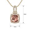 3-1/3 Carat Cushion Shape Morganite With Diamond Halo In 14 Karat Yellow Gold With 18 Inch Chain Image-5