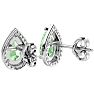 2 1/3 Carat Green Amethyst and Diamond Pear Shape Stud Earrings In 14 Karat White Gold  Image-4
