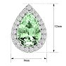2 1/3 Carat Green Amethyst and Diamond Pear Shape Stud Earrings In 14 Karat White Gold  Image-5