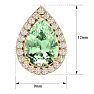 2 1/3 Carat Green Amethyst and Diamond Pear Shape Stud Earrings In 14 Karat Yellow Gold  Image-5
