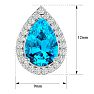 3 1/4 Carat Blue Topaz and Diamond Pear Shape Stud Earrings In 14 Karat White Gold  Image-5