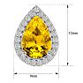 2 1/3 Carat Citrine and Diamond Pear Shape Stud Earrings In 14 Karat White Gold  Image-5