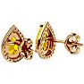 2 1/3 Carat Citrine and Diamond Pear Shape Stud Earrings In 14 Karat Yellow Gold  Image-4