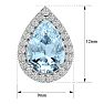 Aquamarine Earrings: Aquamarine Jewelry: 2 1/2 Carat Aquamarine and Diamond Pear Shape Stud Earrings In 14 Karat White Gold  Image-5