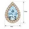 Aquamarine Earrings: Aquamarine Jewelry: 2 1/2 Carat Aquamarine and Diamond Pear Shape Stud Earrings In 14 Karat Yellow Gold  Image-5