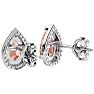 2-1/2 Carat Pear Shape Morganite Earrings with Diamond Halo In 14 Karat White Gold  Image-4