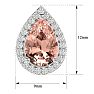 2-1/2 Carat Pear Shape Morganite Earrings with Diamond Halo In 14 Karat White Gold  Image-5