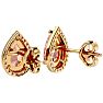 2-1/2 Carat Pear Shape Morganite Earrings with Diamond Halo In 14 Karat Yellow Gold  Image-4