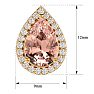 2-1/2 Carat Pear Shape Morganite Earrings with Diamond Halo In 14 Karat Yellow Gold  Image-5
