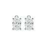 1 Carat Oval Shape Moissanite Stud Earrings In 14 Karat White Gold Image-2