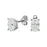 1 Carat Oval Shape Moissanite Stud Earrings In Platinum Image-1