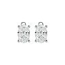 1 Carat Oval Shape Moissanite Stud Earrings In Platinum Image-2