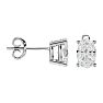 1 Carat Oval Shape Moissanite Stud Earrings In Platinum Image-3