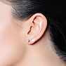 1 Carat Oval Shape Moissanite Stud Earrings In Platinum Image-6