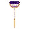 2 3/4 Carat Antique Cushion Shape Amethyst and Hidden Halo Diamond Ring In 14 Karat Yellow Gold Image-4