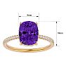 2 3/4 Carat Antique Cushion Shape Amethyst and Hidden Halo Diamond Ring In 14 Karat Yellow Gold Image-5