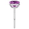 3 3/4 Carat Antique Cushion Shape Pink Topaz and Hidden Halo Diamond Ring In 14 Karat White Gold Image-4