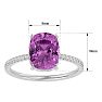 3 3/4 Carat Antique Cushion Shape Pink Topaz and Hidden Halo Diamond Ring In 14 Karat White Gold Image-5