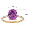 3 3/4 Carat Antique Cushion Shape Pink Topaz and Hidden Halo Diamond Ring In 14 Karat Yellow Gold Image-5