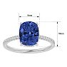 3 3/4 Carat Antique Cushion Shape Tanzanite and Hidden Halo Diamond Ring In 14 Karat White Gold Image-5