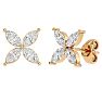 2 Carat Marquise Shape Diamond Cluster Stud Earrings In 14 Karat Yellow Gold Image-1