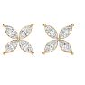 2 Carat Marquise Shape Diamond Cluster Stud Earrings In 14 Karat Yellow Gold Image-2