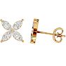 2 Carat Marquise Shape Diamond Cluster Stud Earrings In 14 Karat Yellow Gold Image-3