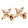 2 Carat Marquise Shape Diamond Cluster Stud Earrings In 14 Karat Yellow Gold Image-4