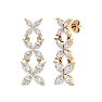 Diamond Drop Earrings: 3 3/4 Carat Marquise Shape Diamond Cluster Dangle Earrings In 14 Karat Yellow Gold Image-1