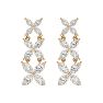 Diamond Drop Earrings: 3 3/4 Carat Marquise Shape Diamond Cluster Dangle Earrings In 14 Karat Yellow Gold Image-2