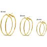 Set of Three Yellow Gold Tone Hoop Earrings - 1, 1 1/2 and 2 Inches Image-1
