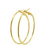 Set of Three Yellow Gold Tone Hoop Earrings - 1, 1 1/2 and 2 Inches Image-3