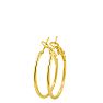 Set of Three Yellow Gold Tone Hoop Earrings - 1, 1 1/2 and 2 Inches Image-4