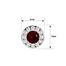 1 Carat Ruby and Halo Diamond Stud Earrings In 14 Karat White Gold Image-5