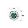 1 Carat Emerald and Halo Diamond Stud Earrings In 14 Karat White Gold Image-5