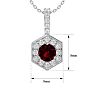 1/2 Carat Ruby and Halo Diamond Necklace In 14 Karat White Gold, 18 Inches Image-5