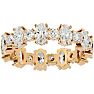 Eternity Ring Size 7 3 1/2 Carat Oval and Round Moissanite Eternity Ring In 14 Karat Yellow Gold Image-1