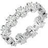 3 1/2 Carat Oval and Round Diamond Eternity Ring In 14 Karat White Gold, Ring Size 6 Image-2