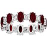 Eternity Ring Size 9 3 3/4 Carat Ruby and Moissanite Eternity Ring In 14 Karat White Gold Image-1