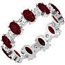 Eternity Ring Size 9 3 3/4 Carat Ruby and Moissanite Eternity Ring In 14 Karat White Gold Image-2