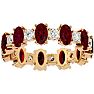 Eternity Ring Size 4.5 3 Carat Ruby and Moissanite Eternity Ring In 14 Karat Yellow Gold Image-1