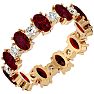 Eternity Ring Size 4.5 3 Carat Ruby and Moissanite Eternity Ring In 14 Karat Yellow Gold Image-2
