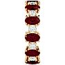Eternity Ring Size 4.5 3 Carat Ruby and Moissanite Eternity Ring In 14 Karat Yellow Gold Image-4