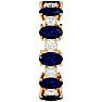 Eternity Ring Size 6.5 3 1/2 Carat Sapphire and Moissanite Eternity Ring In 14 Karat Yellow Gold Image-4
