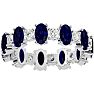Eternity Ring Size 6.5 3 1/2 Carat Sapphire and Diamond Eternity Ring In 14 Karat White Gold Image-1