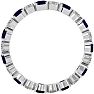 Eternity Ring Size 6.5 3 1/2 Carat Sapphire and Diamond Eternity Ring In 14 Karat White Gold Image-3