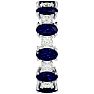 Eternity Ring Size 6.5 3 1/2 Carat Sapphire and Diamond Eternity Ring In 14 Karat White Gold Image-4
