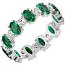 Eternity Ring Size 7 3 1/2 Carat Emerald and Moissanite Eternity Ring In 14 Karat White Gold Image-2